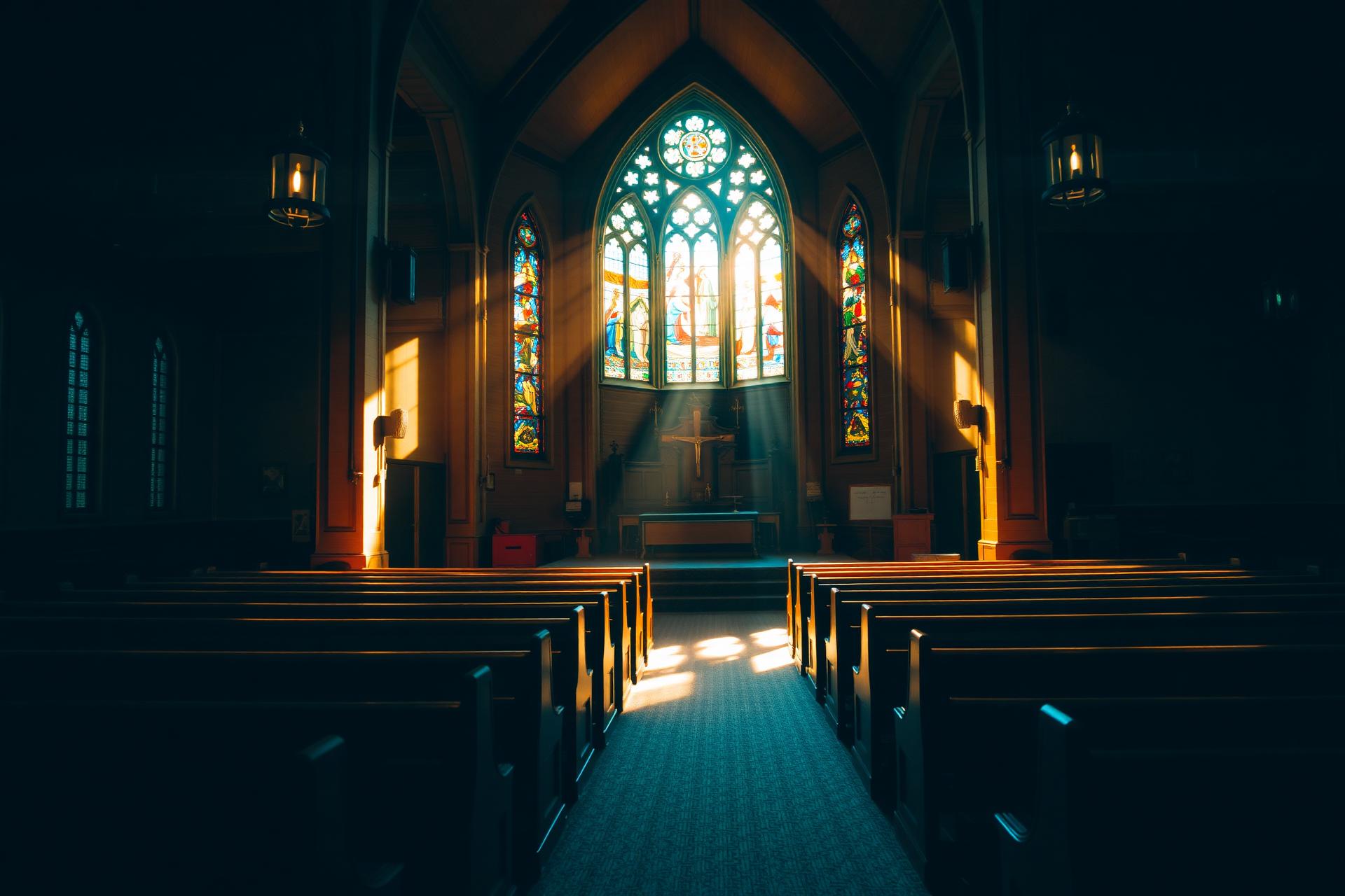 Sunlit sanctuary interior